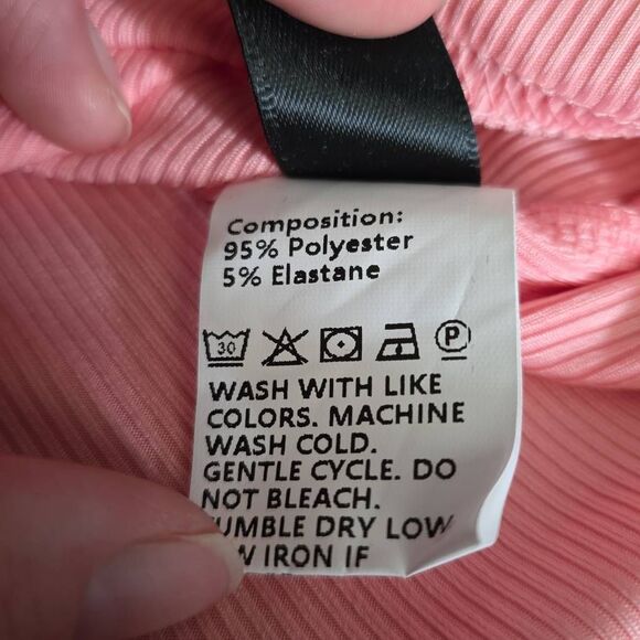 Shein Women's Size Small Pink Two Tone Ribbed Cropped Tank Top - Picture 3 of 4